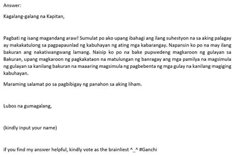 liham pasasalamat sa kapitan ng barangay|Liham para sa Barangay (15 Halimbawa) — MagaralPH.